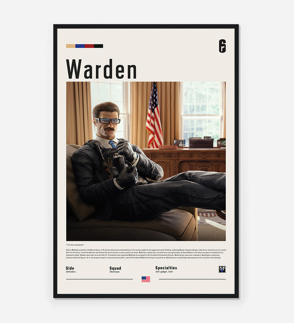 Operator Warden Fine Art Poster | Six Siege